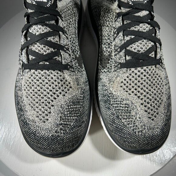 Nike Free RN Flyknit Womens Size 9.5 Knit Shoes Running Sneakers Black Gray Gym - Picture 4 of 12